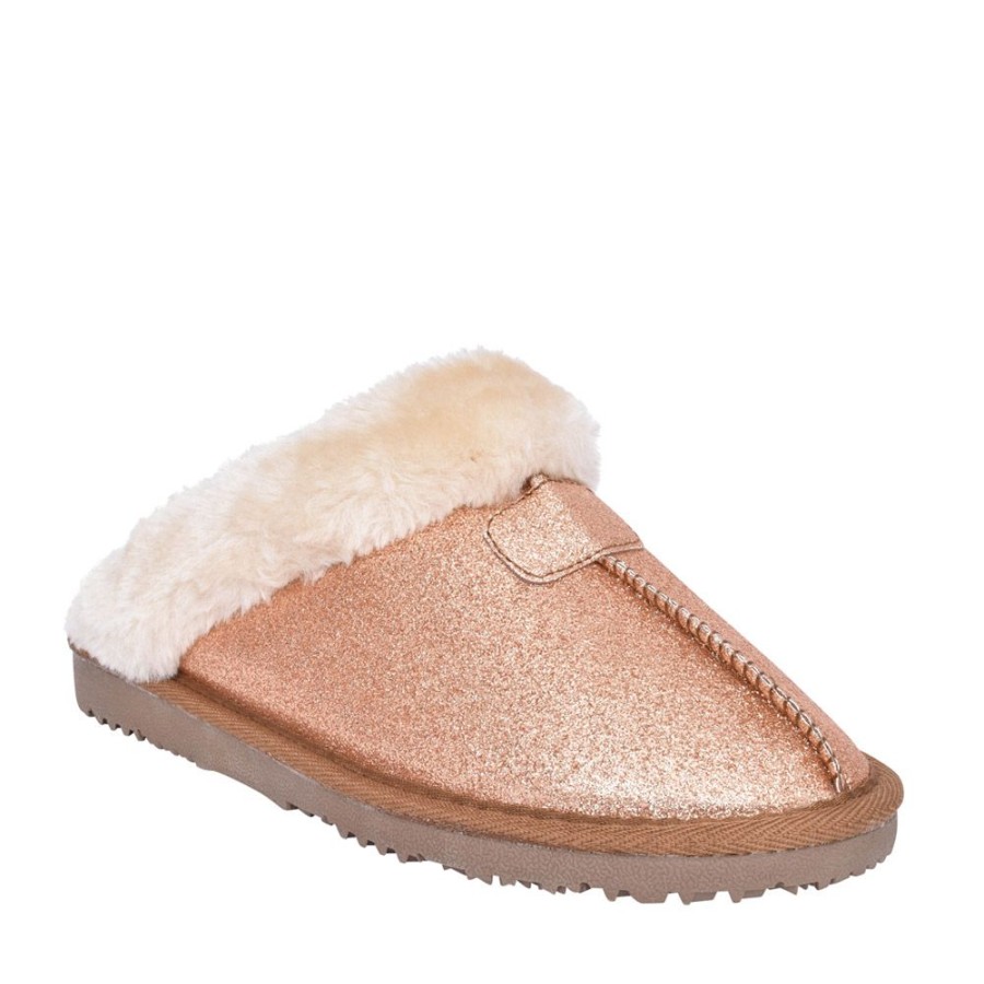 Ladies ELLA | Ladies Sparkle Mule Slipper In Rose