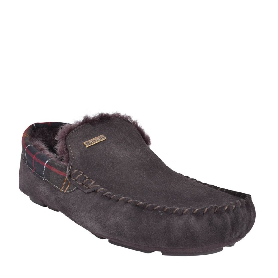 Mens BARBOUR | Men'S Monty Suede Moccasin Slipper In Brown