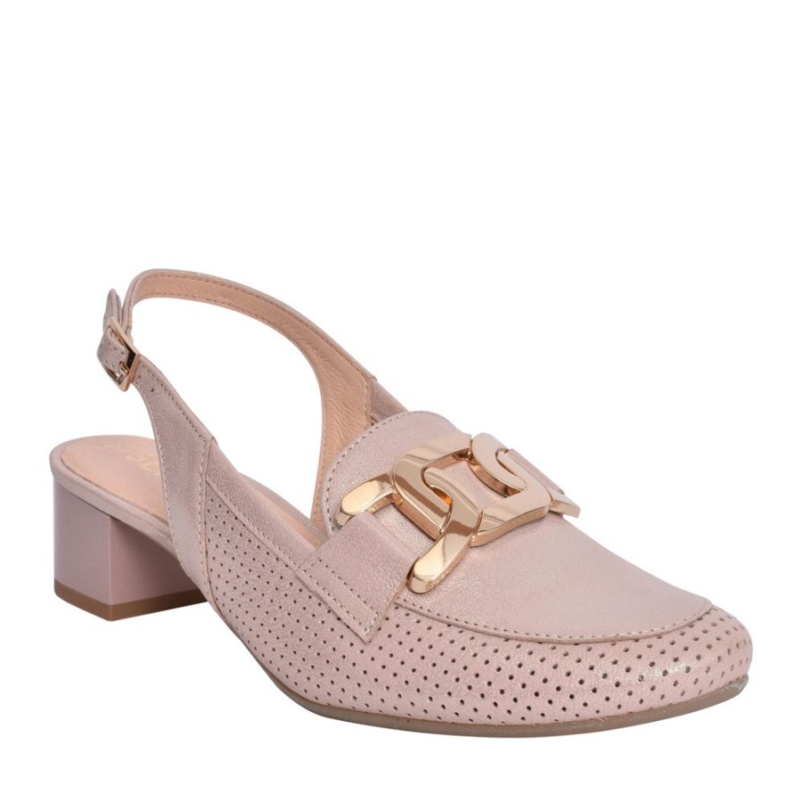 Ladies BIOECO | Ladies 3963 Sling Back Court Shoe In Beige