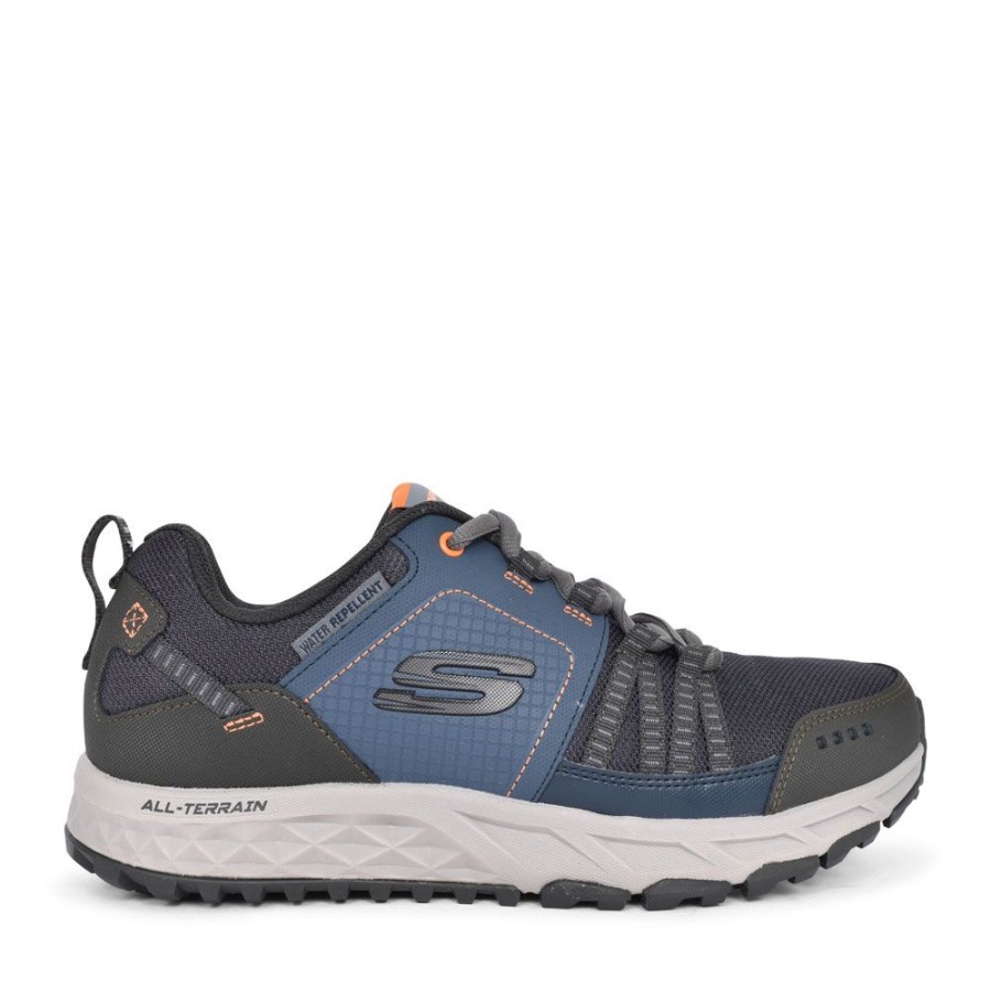 Mens SKECHERS | Mens 51591 Escape Plan Laced Walking Trainer In Navy