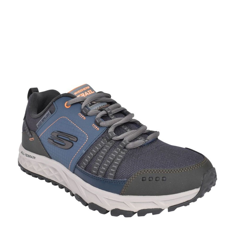 Mens SKECHERS | Mens 51591 Escape Plan Laced Walking Trainer In Navy