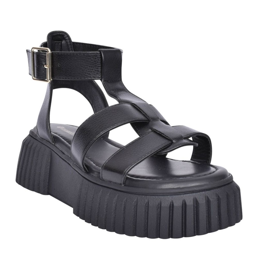 Ladies SPROX | Ladies 585840 Wedge Sandal In Black