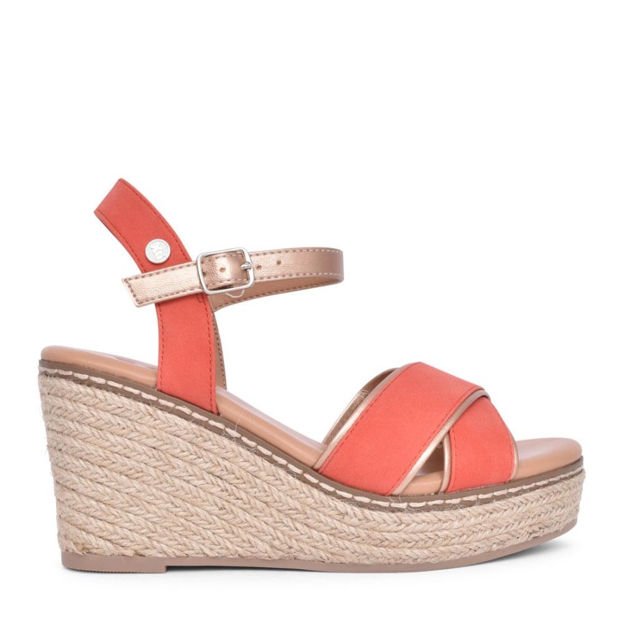 Ladies XTI | Ladies 141282 Wedge Sandal In Coral