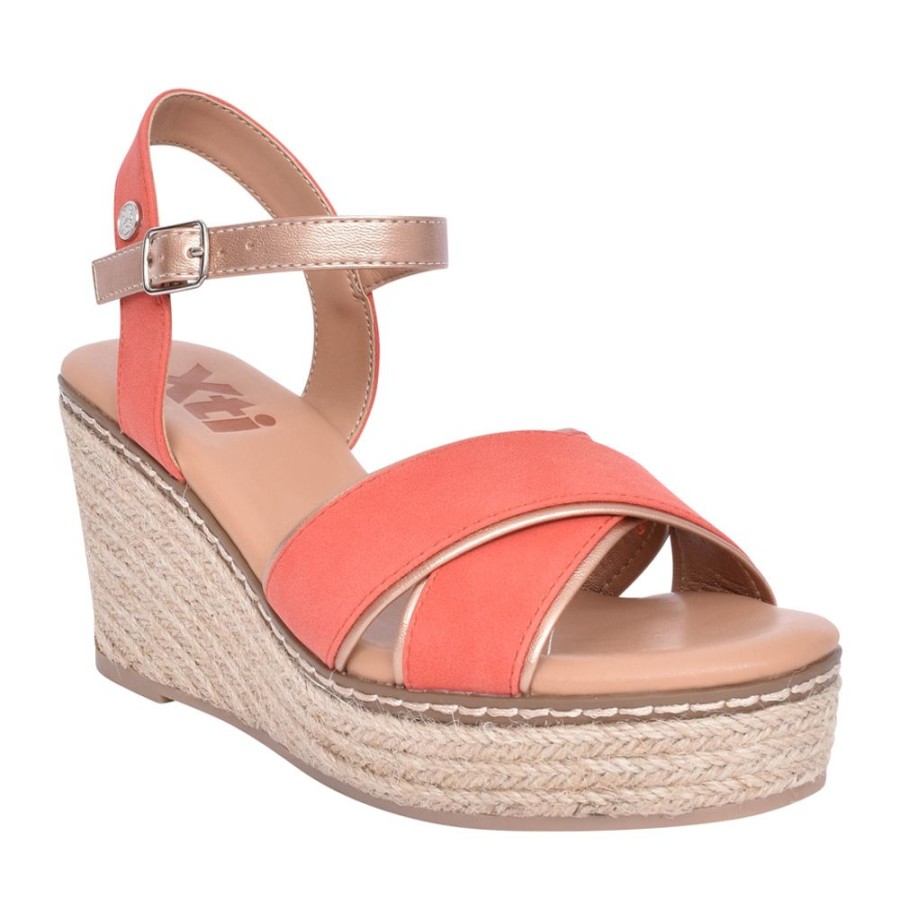 Ladies XTI | Ladies 141282 Wedge Sandal In Coral