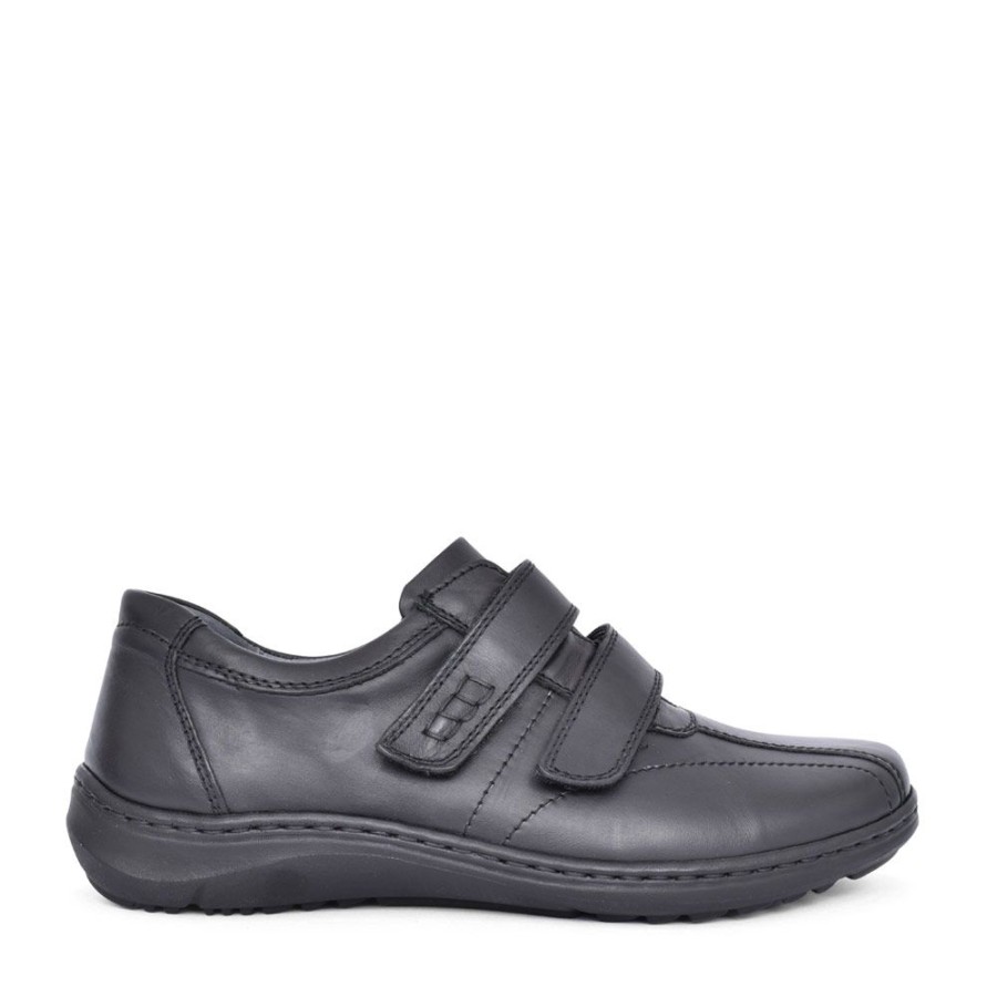 Mens WALDLAUFER | Mens 478301 Herwig H Fit Velcro Shoe In Black