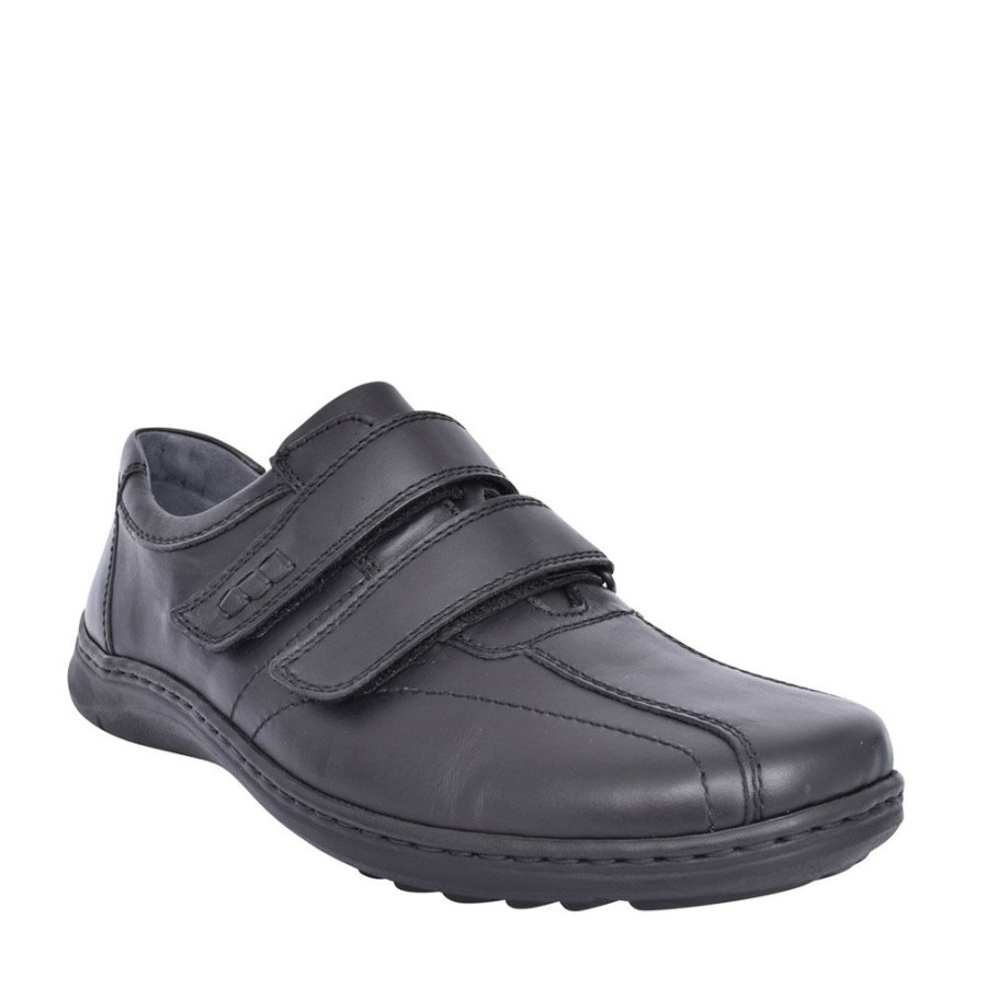 Mens WALDLAUFER | Mens 478301 Herwig H Fit Velcro Shoe In Black