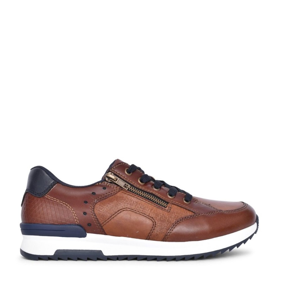 Mens RIEKER | Mens 16128 Laced Shoe In Brown