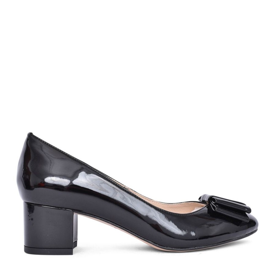 Ladies EMIS | Ladies L7951 Low Heel Court Shoe In Black Patent