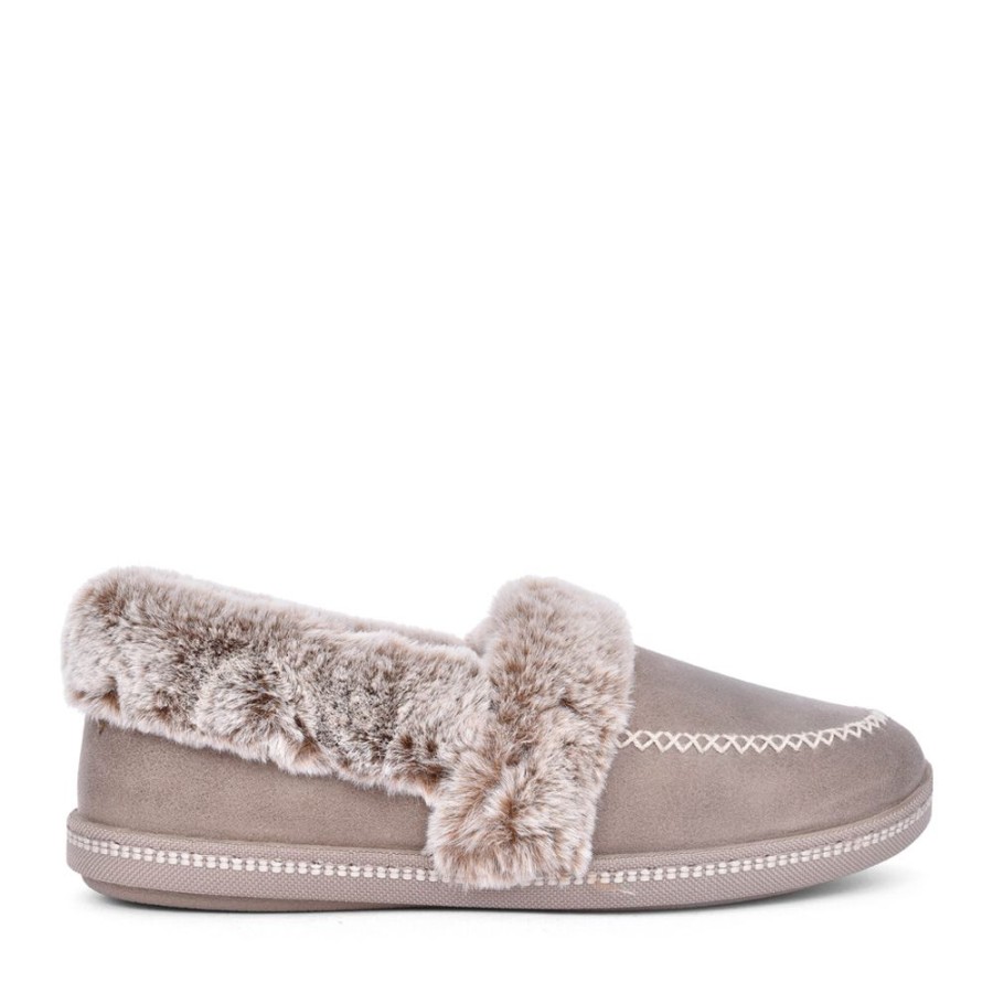 Ladies SKECHERS | Ladies 167622 Cozy Campfire Full Slipper In Taupe