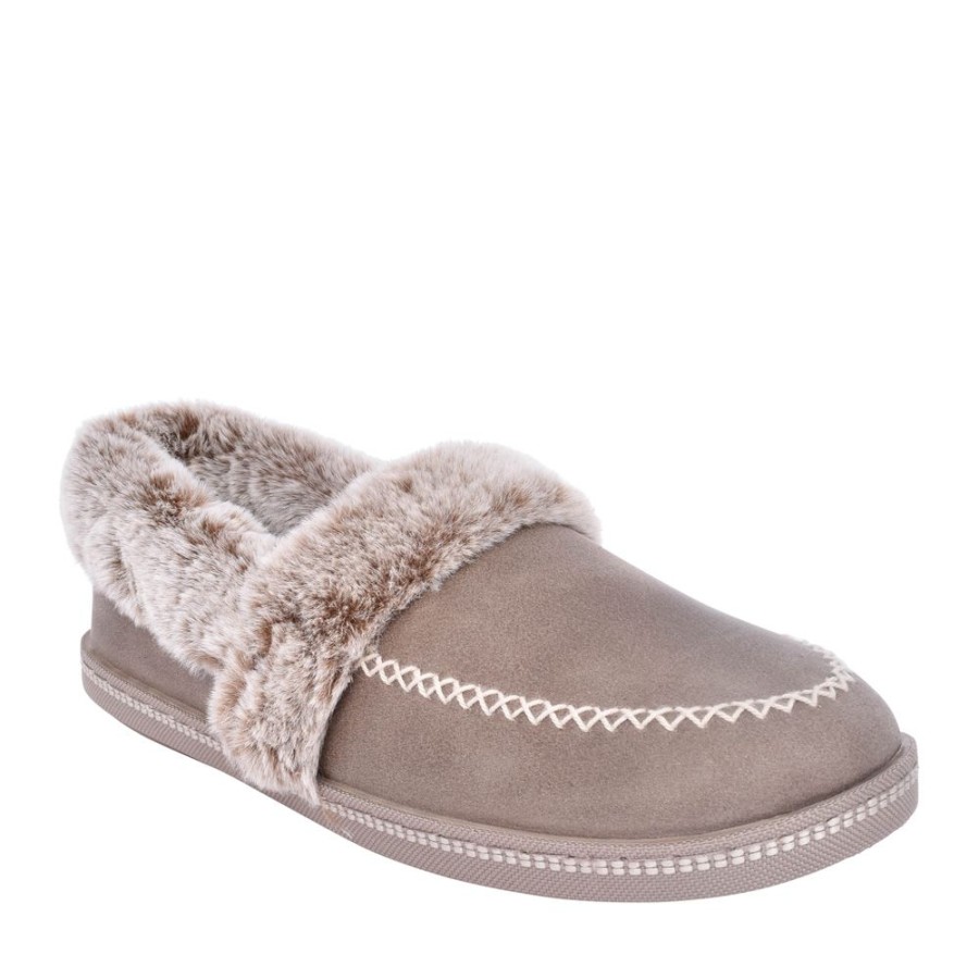 Ladies SKECHERS | Ladies 167622 Cozy Campfire Full Slipper In Taupe