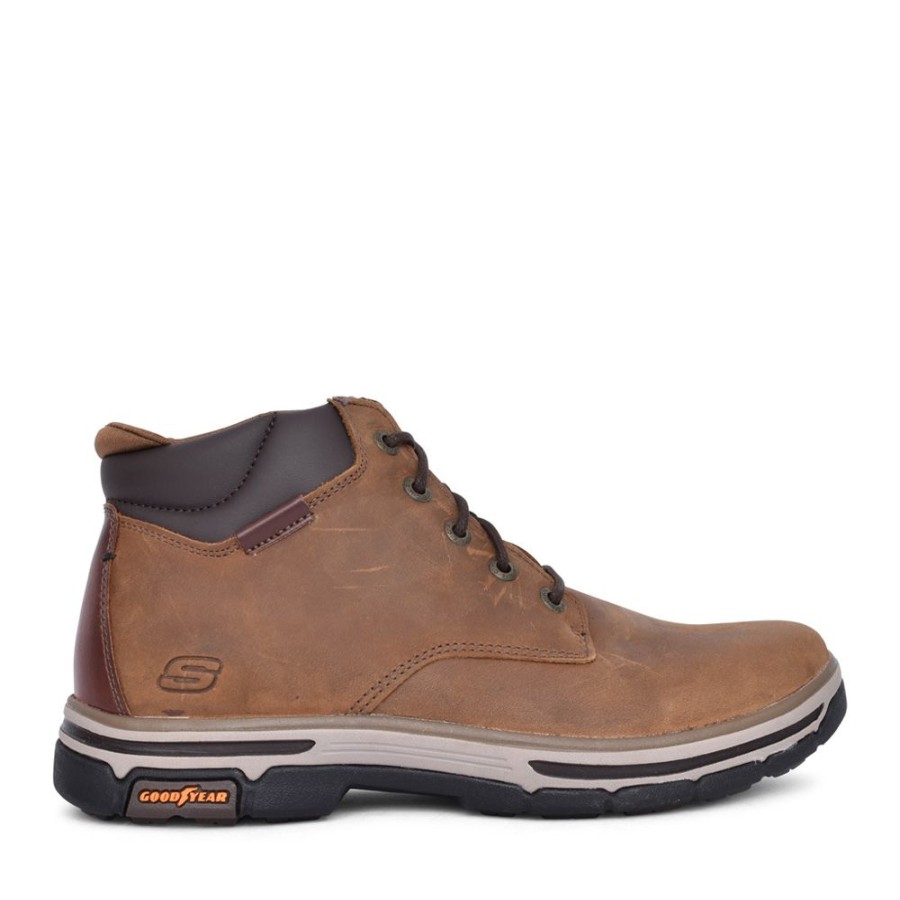 Mens SKECHERS | Mens 204394 Brogden Ankle Boot In Brown