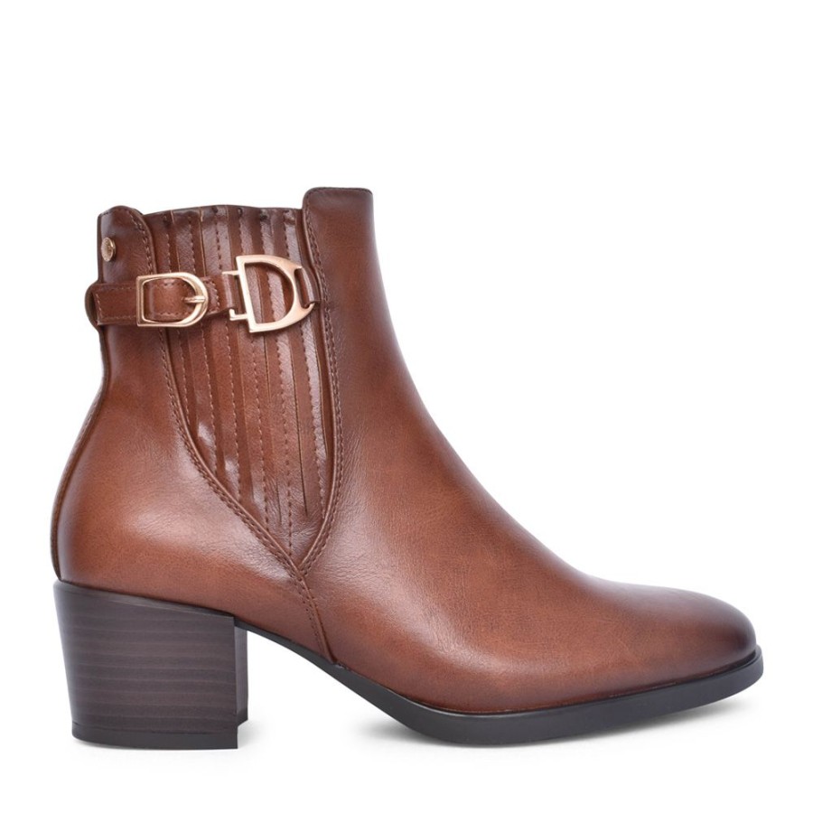 Ladies PATRIZIO COMO | Ladies Stein Block Heel Ankle Boot In Caramel