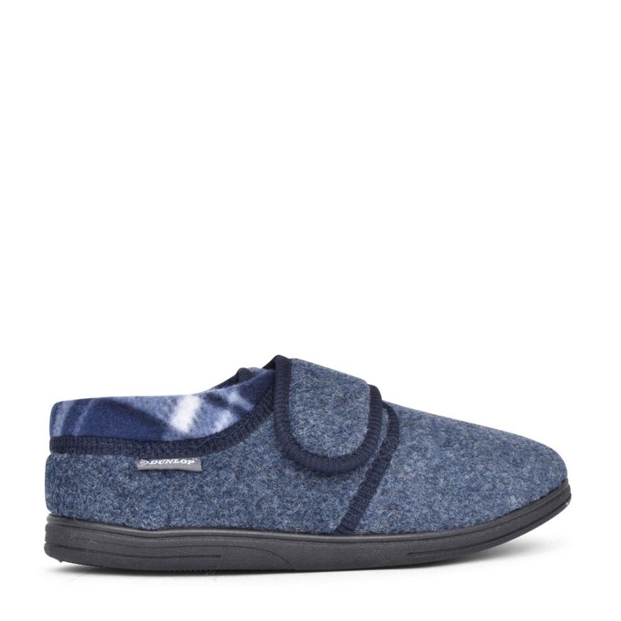 Mens DUNLOP | Men'S Angus Velcro Slipper In Blue