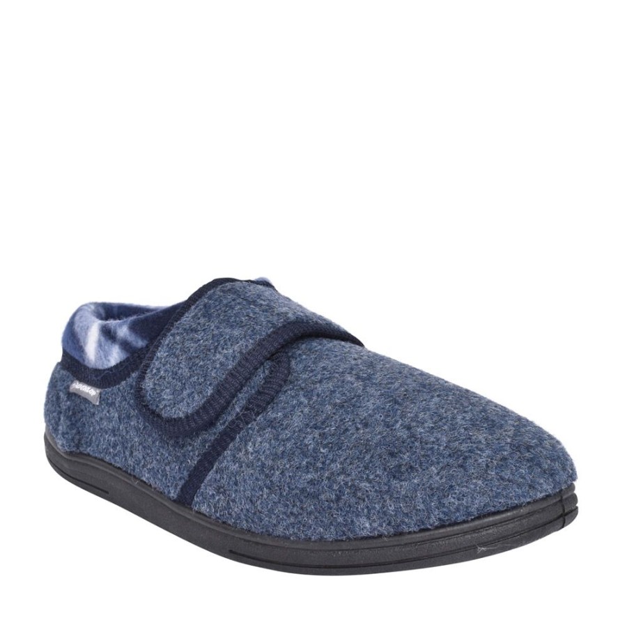 Mens DUNLOP | Men'S Angus Velcro Slipper In Blue