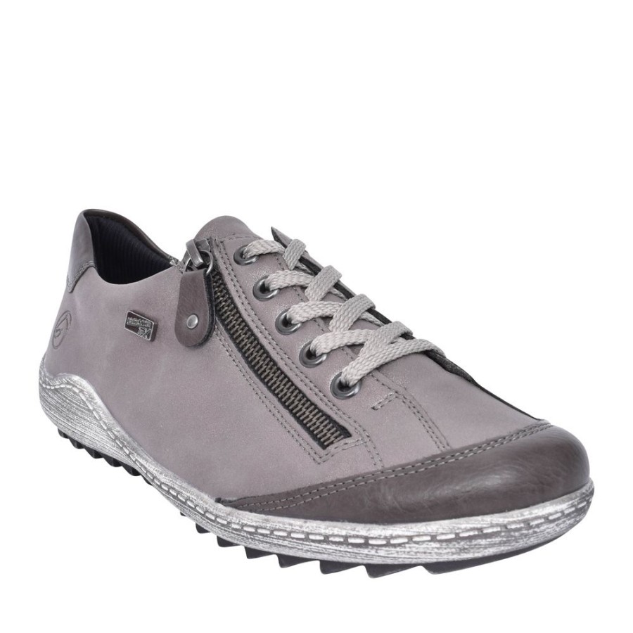 Ladies REMONTE | Ladies R1402 Tex Laced Trainer In Grey