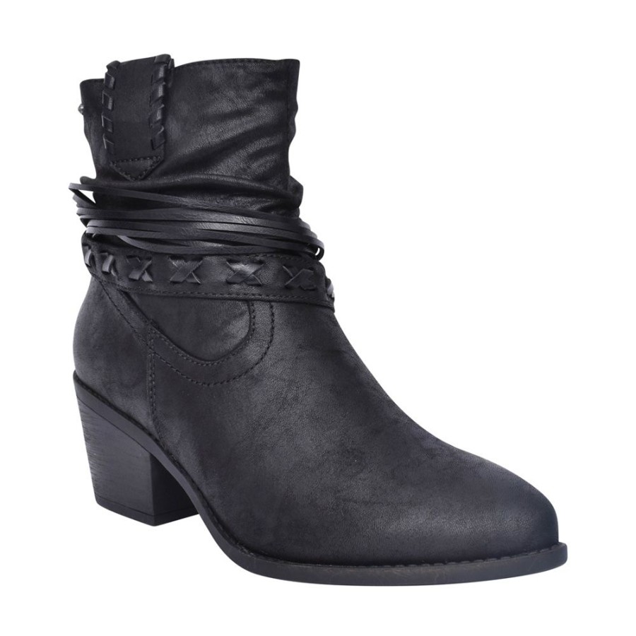 Ladies ESCAPE | Ladies Fairview Block Heel Ankle Boot In Black