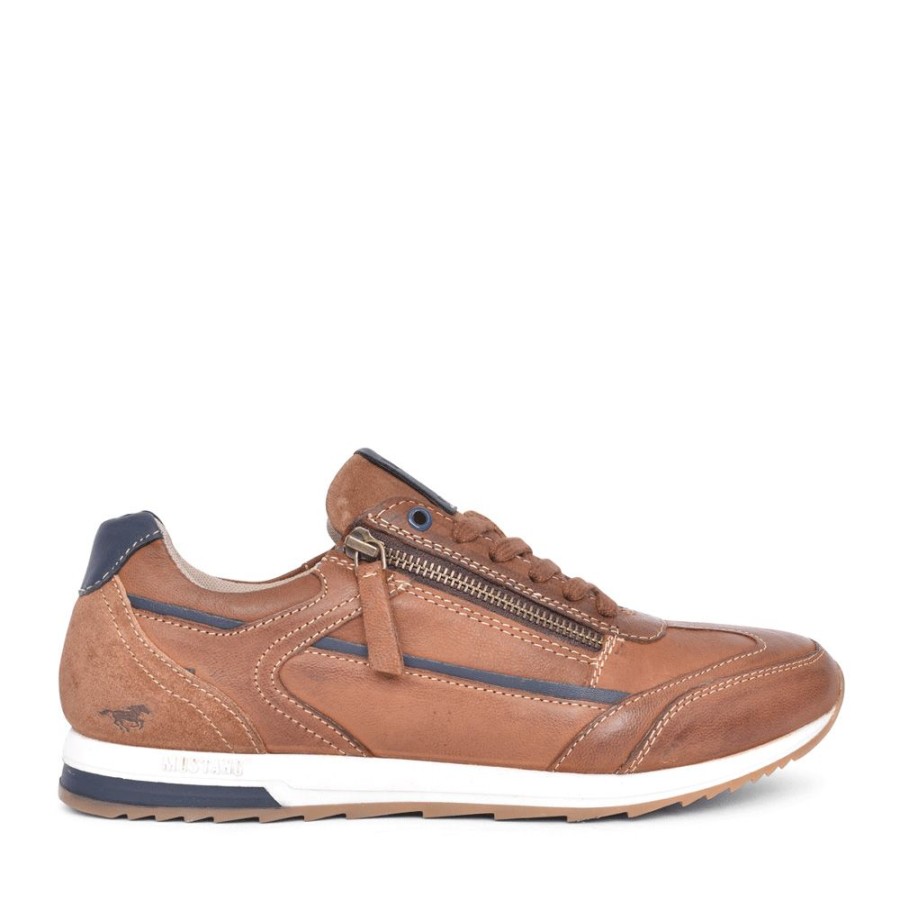 Mens MUSTANG | Mens 4944302 Laced Trainer In Tan