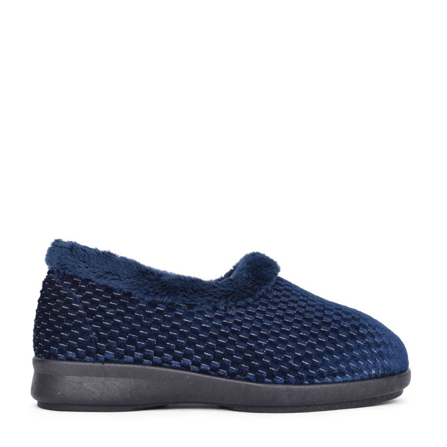 Ladies EASY B | Ladies 2V Extra Wide Betsy Slipper In Navy