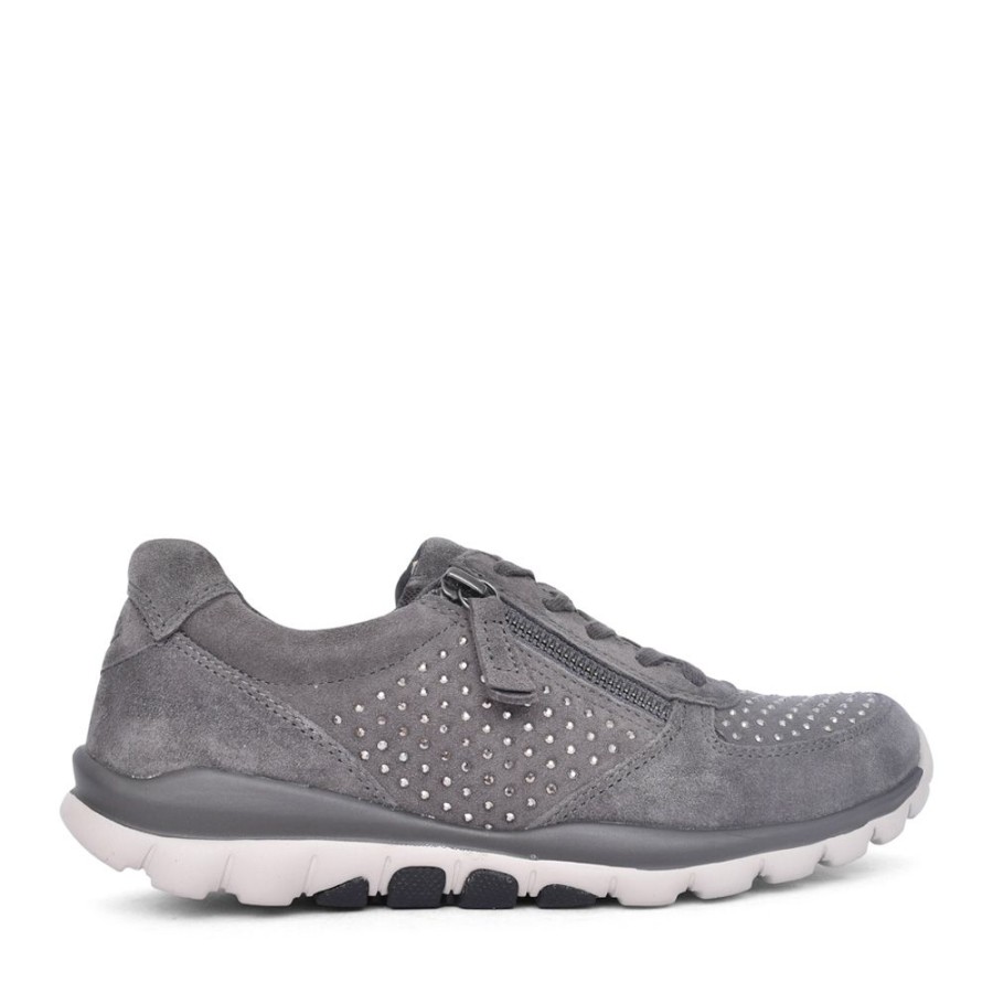 Ladies GABOR | Ladies 36.968 Fantastic Laced Trainer In Grey