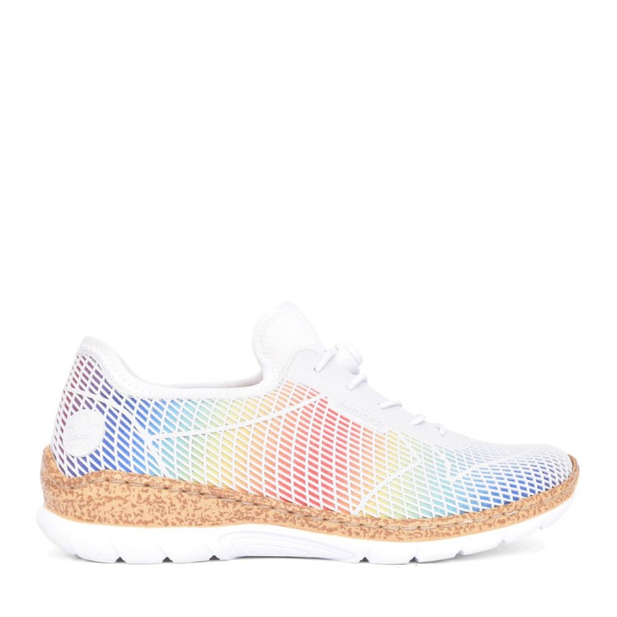 Ladies RIEKER | Ladies N4270 Laced Trainer In Multi-Colour