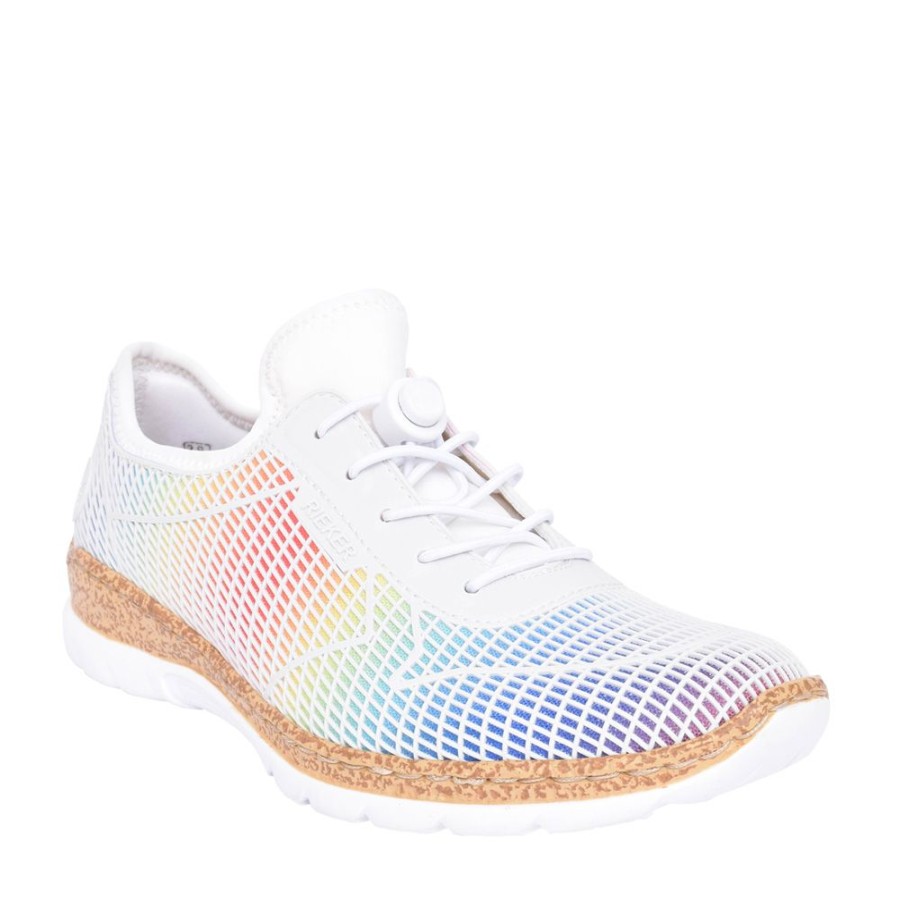 Ladies RIEKER | Ladies N4270 Laced Trainer In Multi-Colour