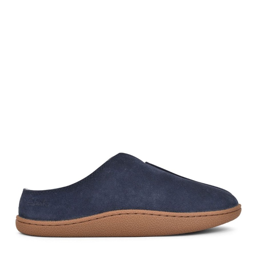 Mens CLARKS | Men G-Fit Mule Slipper In Navy