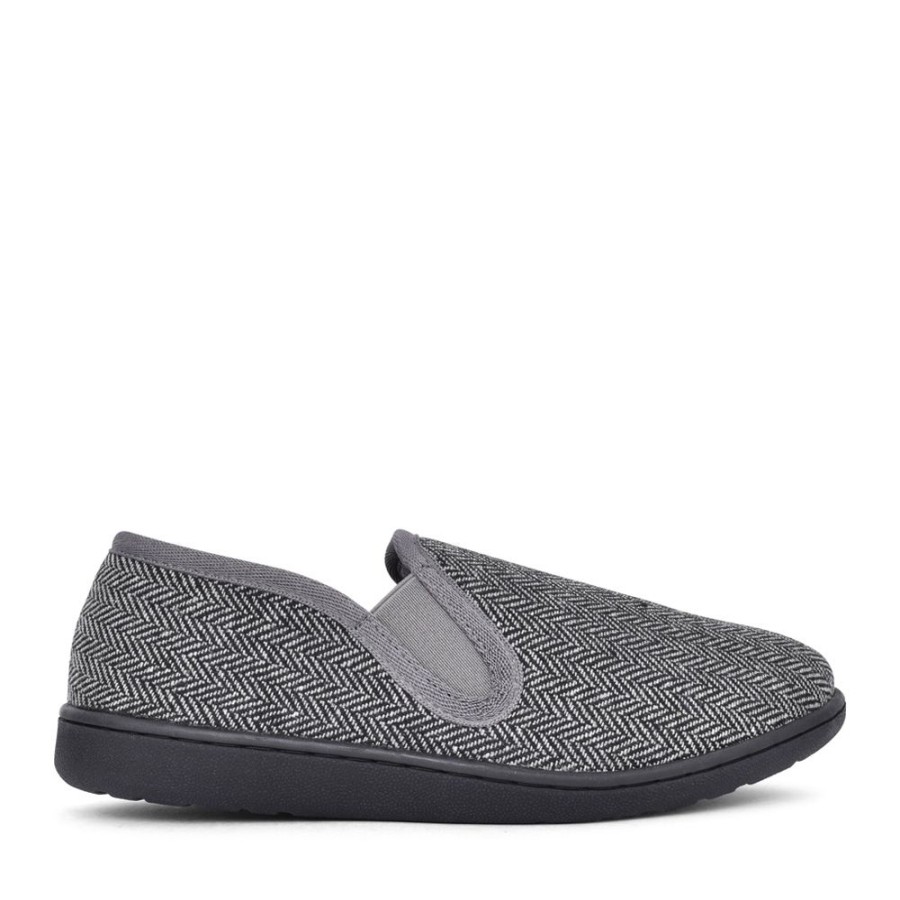 Mens CLARKS | Mens King Ease G-Fit Slipper In Grey