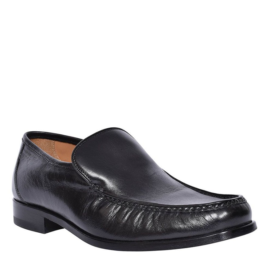 Mens LOAKE | Sienna Moccasin Slip On Shoe For Men In Black