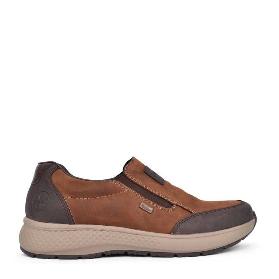 Mens RIEKER | Mens B7654 Tex Slip On Shoe In Tan