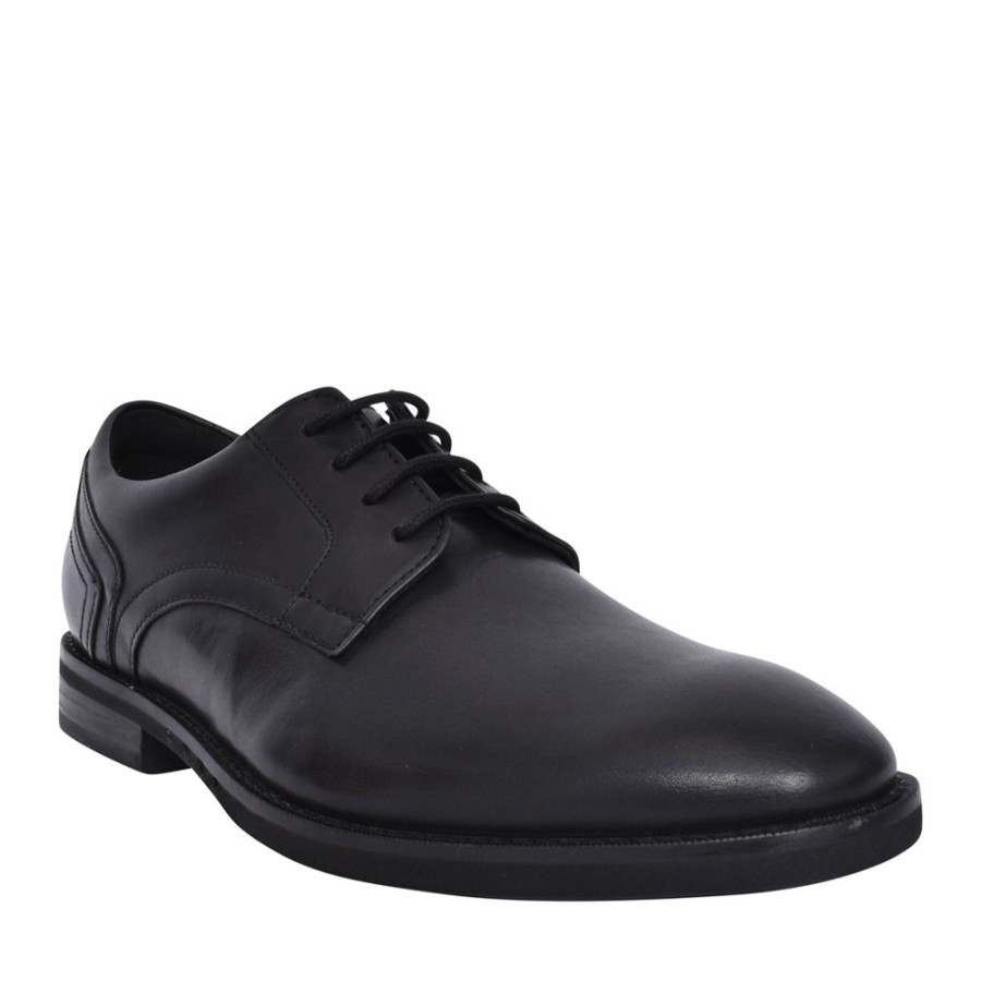 Mens CLARKS | Mens Un Hugh Lace Leather G-Fit Shoe In Blk Leather