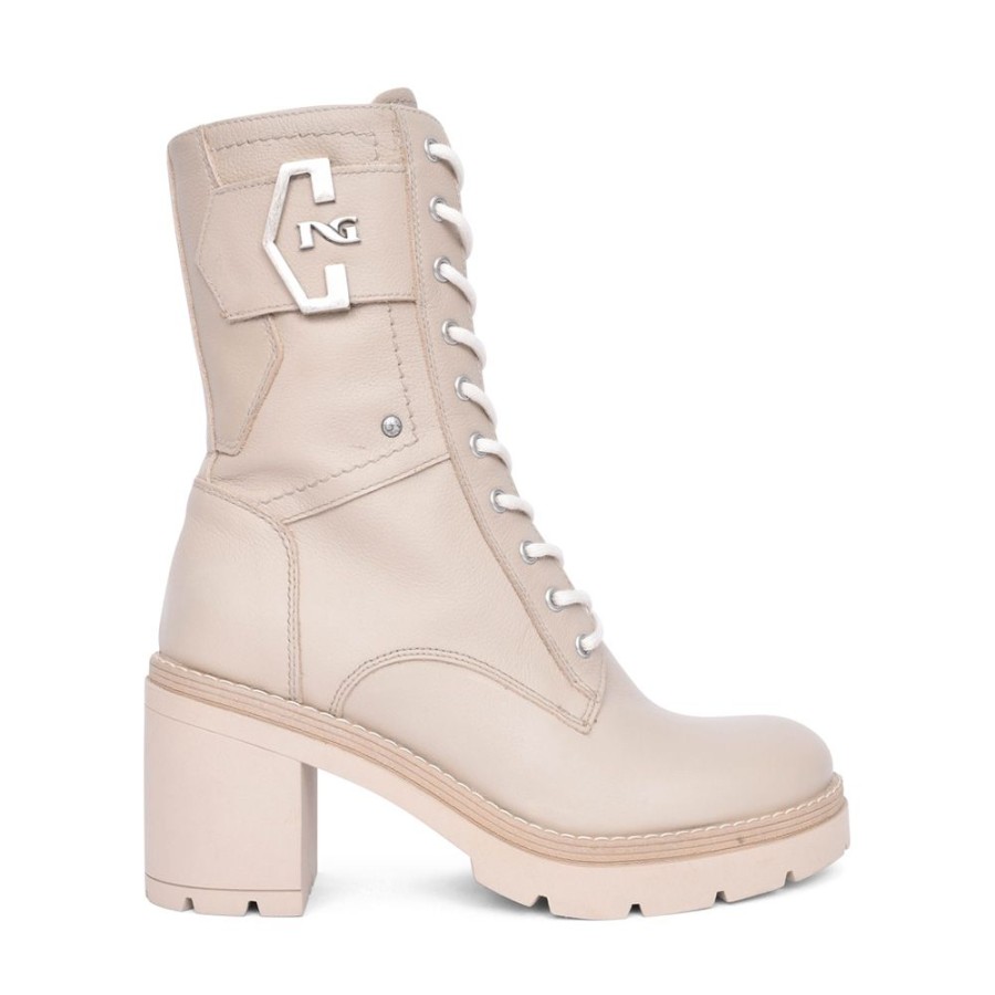 Ladies NEROGIARDINI | Ladies I309161D Med Heel Calf Boot In Stone