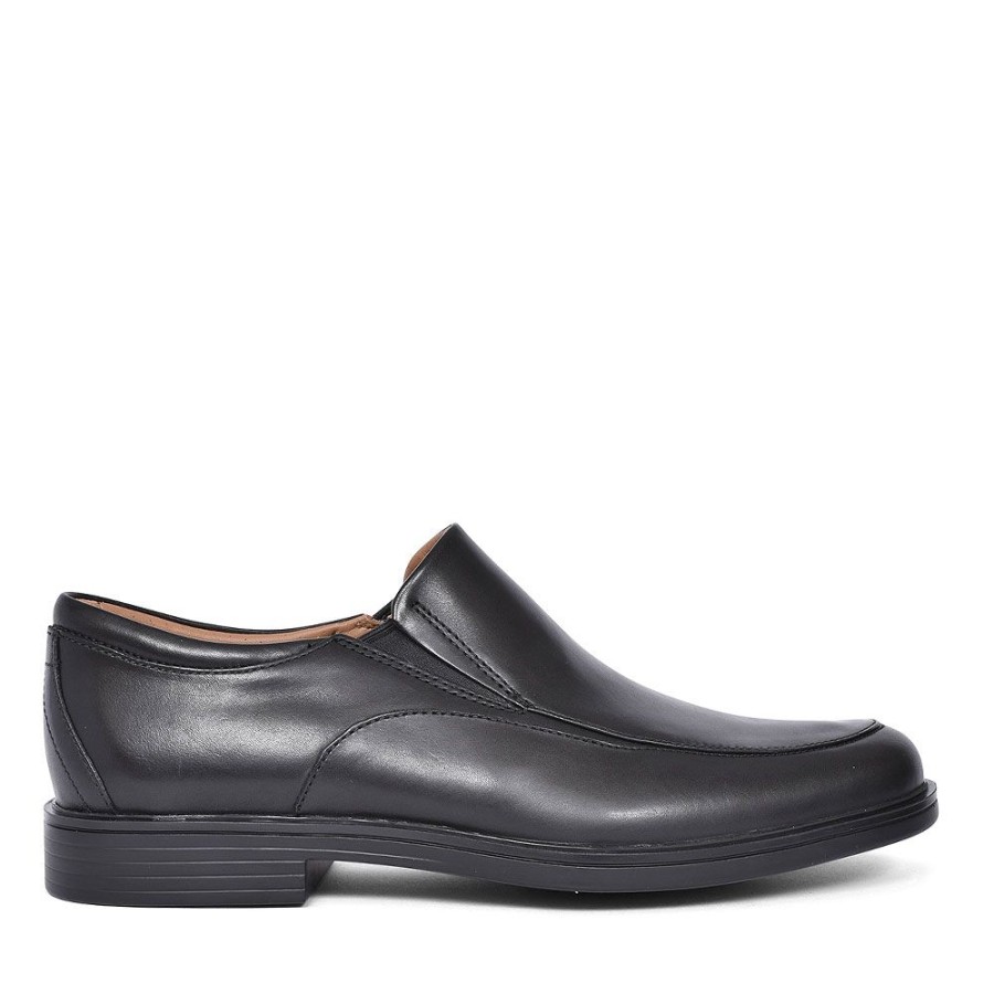 Mens CLARKS | Un Aldric Walk Leather Shoe For Men In Blk Leather