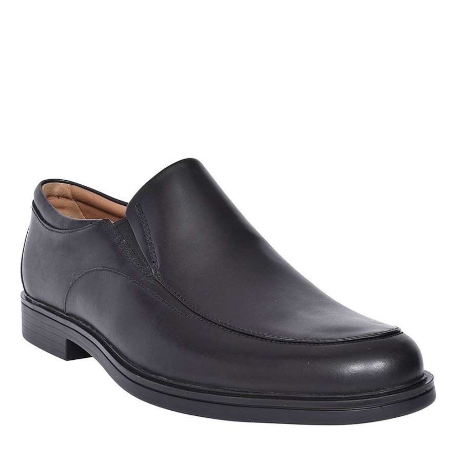 Mens CLARKS | Un Aldric Walk Leather Shoe For Men In Blk Leather