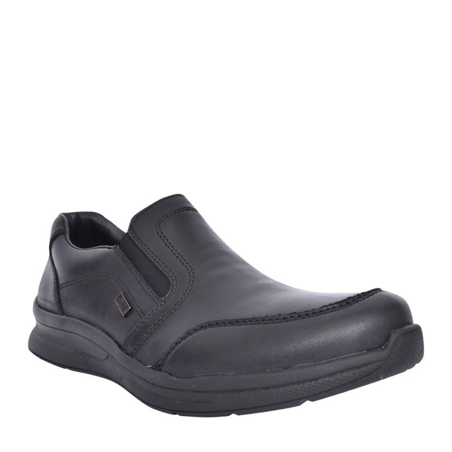 Mens RIEKER | Mens 14850 Tex Slip-On Shoe In Black