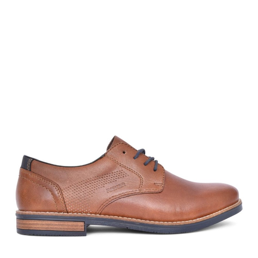 Mens RIEKER | Mens 13516 Laced Shoe In Tan