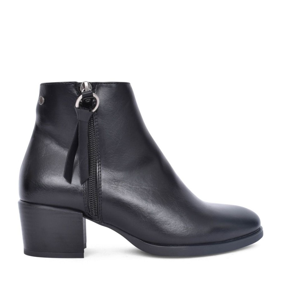 Ladies PATRIZIO COMO | Ladies Samen Block Heel Ankle Boot In Black