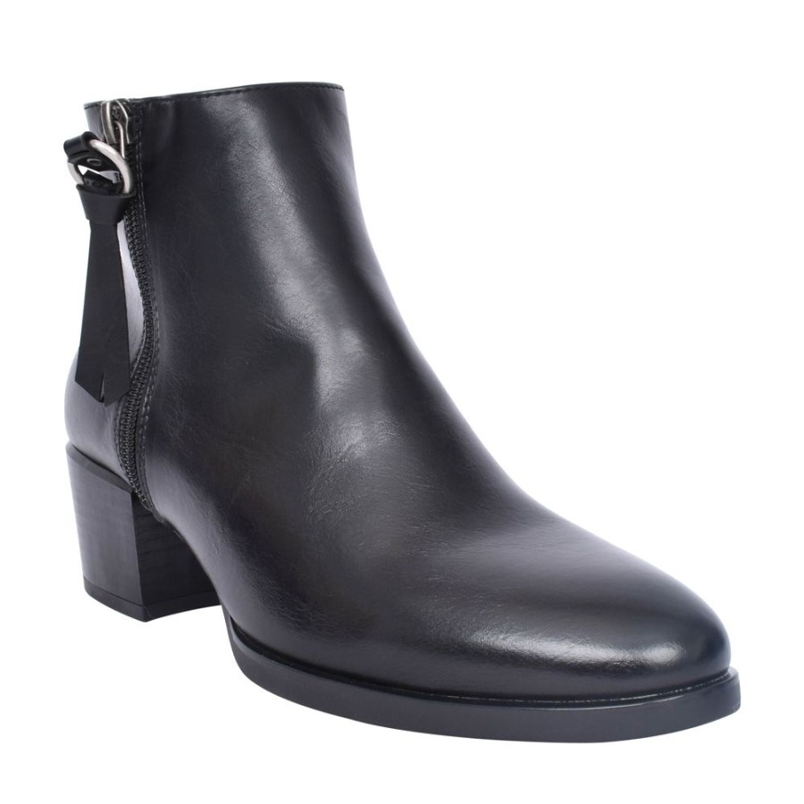 Ladies PATRIZIO COMO | Ladies Samen Block Heel Ankle Boot In Black