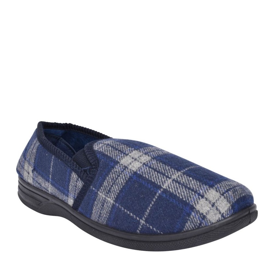 Mens JO & JOE | Mens Fife Full Slipper In Navy