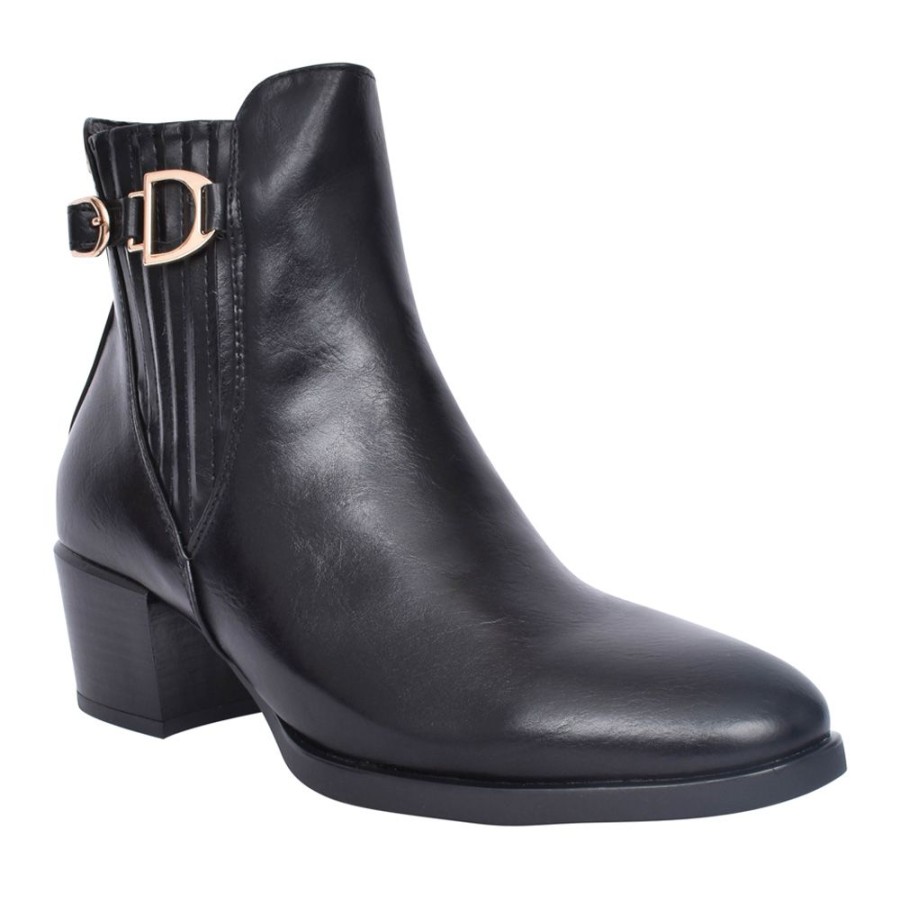 Ladies PATRIZIO COMO | Ladies Stein Block Heel Ankle Boot In Black