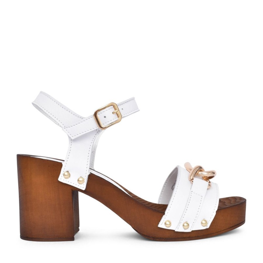 Ladies MARCO TOZZI | Ladies 2-28362 Block Heel Sandal In White