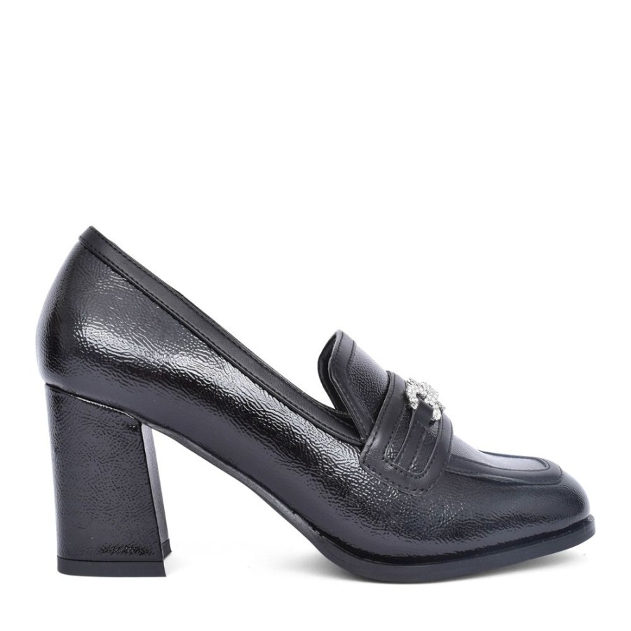 Ladies DANCING MATILDA | Ladies Trapeze 006 Block Heel Shoe In Black