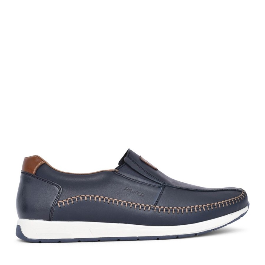 Mens RIEKER | Mens 11962 Slip-On Shoe In Navy