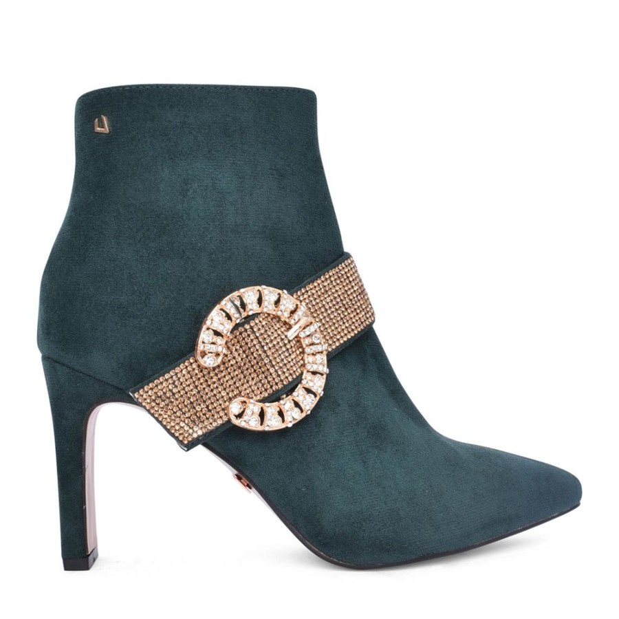 Ladies UNA HEALY | Ladies Anytime High Heel Ankle Boot In Green