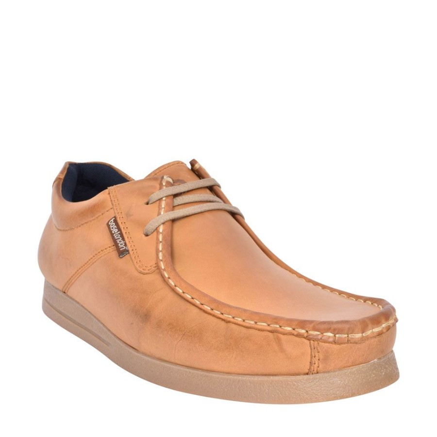 Mens BASE LONDON | Event Casual Laced Moccasin Shoe For Men In Tan