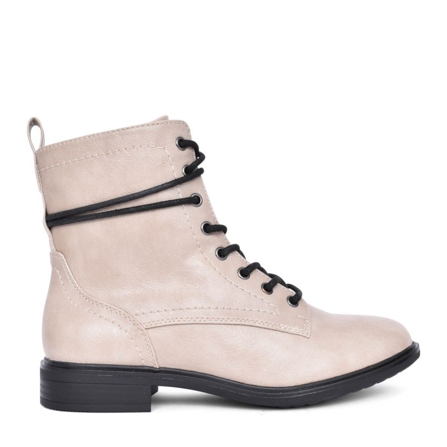 Ladies JANA | Ladies 8-25162 Laced Ankle Boot In Stone