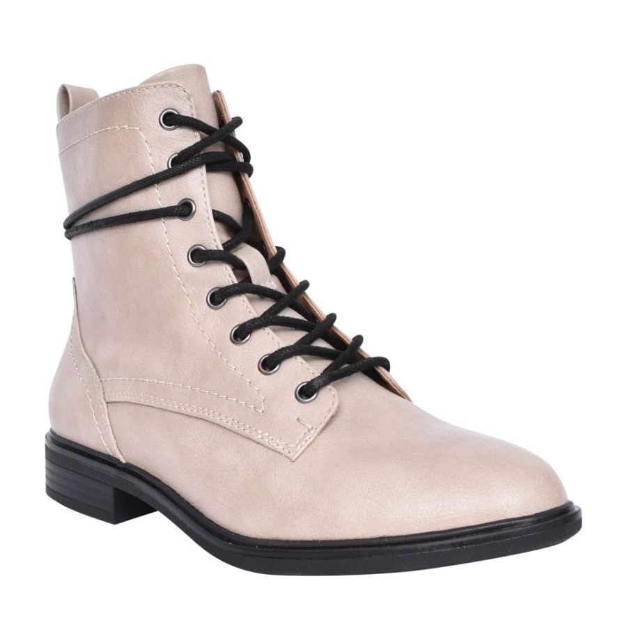 Ladies JANA | Ladies 8-25162 Laced Ankle Boot In Stone