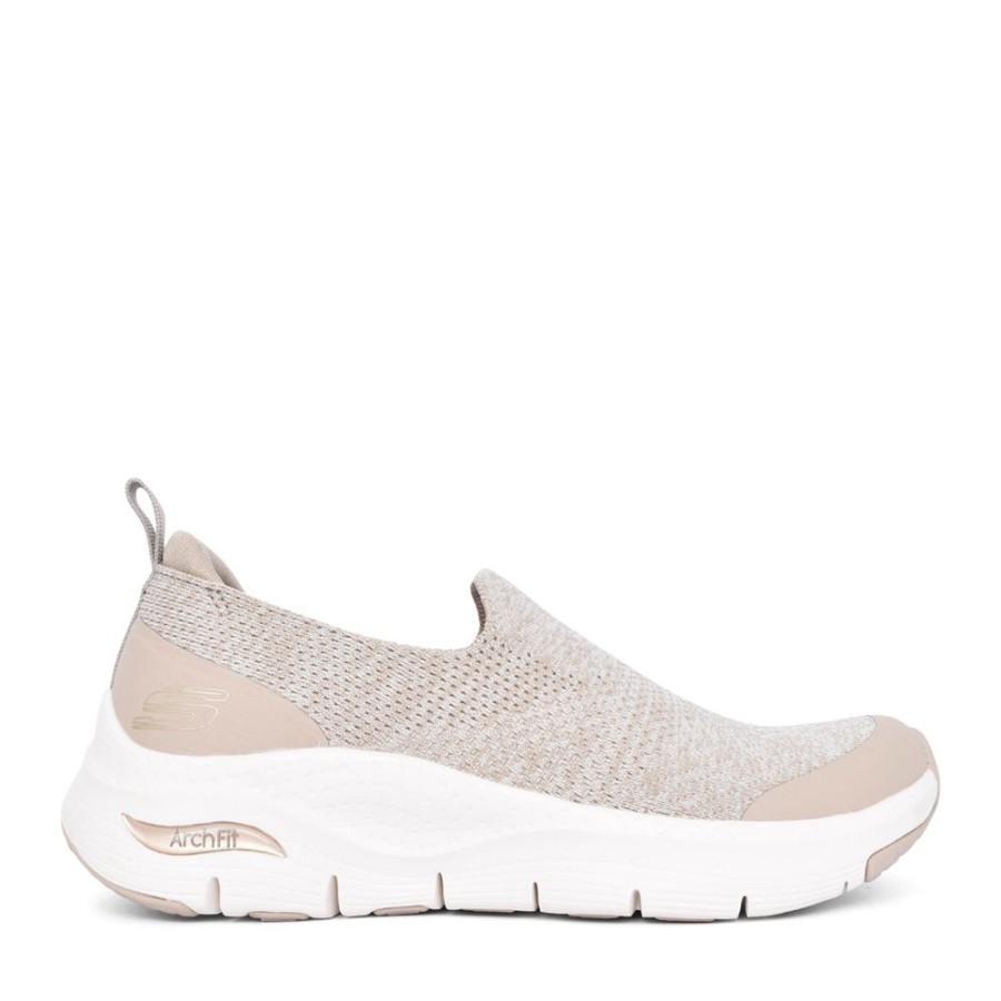 Ladies SKECHERS | Ladies 149563 Quick Start Slip-On Trainer In Taupe