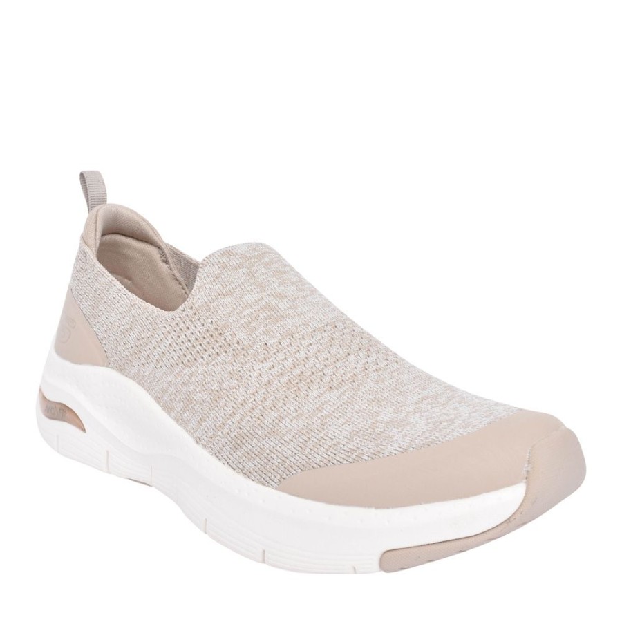 Ladies SKECHERS | Ladies 149563 Quick Start Slip-On Trainer In Taupe