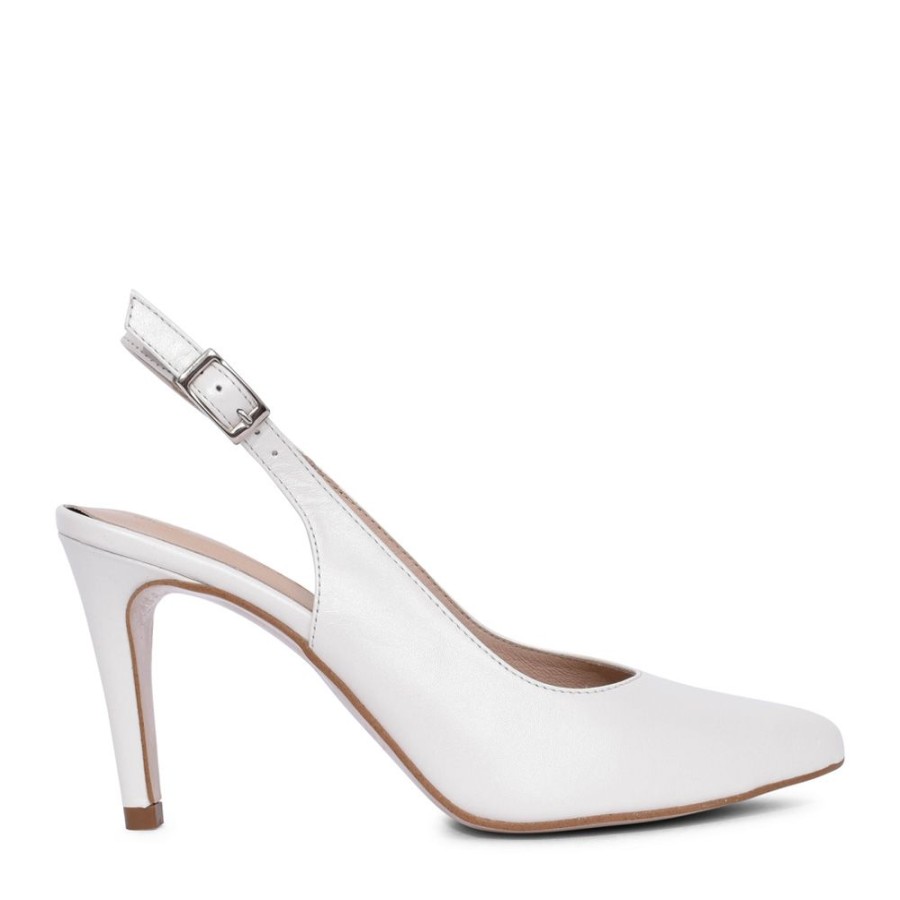 Ladies ZANY | Ladies Rp0003 Medium Heel Slingback In White