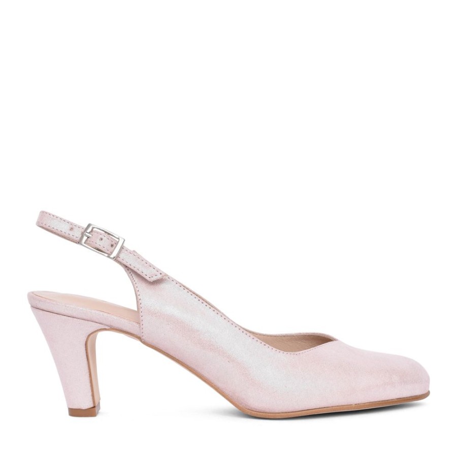 Ladies ZANY | Ladies 558 Low Heel Sling Back Shoe In Pink